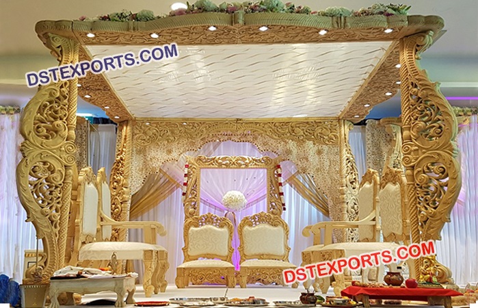 New Wooden Carved Mandap