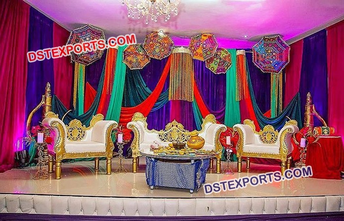 Elegant Muslim Wedding Stage Sofa Set