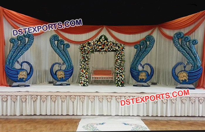 Peacock Theme Wedding Stage Decor