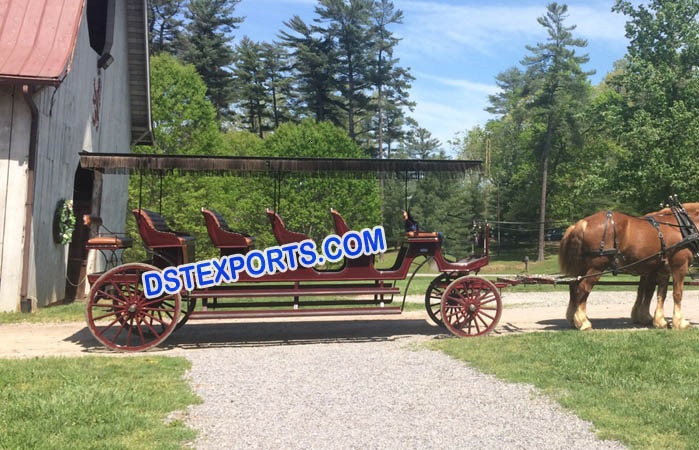 Tourist Long Horse Drawn Buggy Carriage