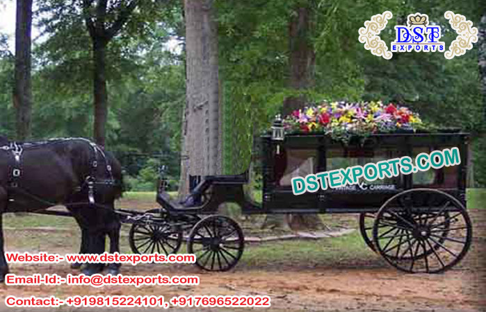 English Funeral Horse Drawn Buggy Carriage