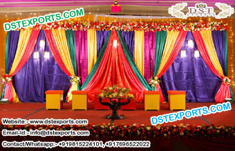 Muslim Mehandi Stage Backdrop Curtains Decoration