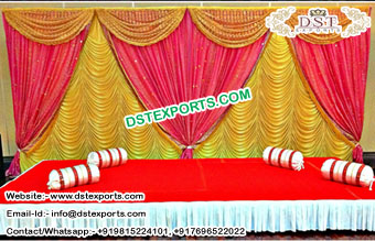 Wedding Mandap Lehariya Backdrop Curtains