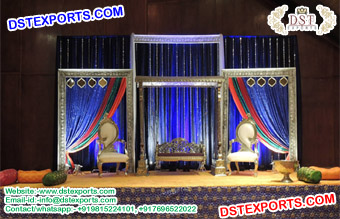 Muslim Wedding Silver Stage Set