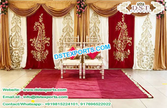 Sangeet Stage Embroidered Backdrop Curtains