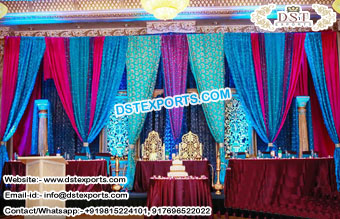 Customized Mehandi Stage Backdrop Curtains
