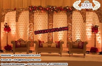 English Marriage Leather Tufted Panel Stage