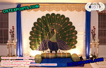 Heavy Embroidered Peacock Backdrop