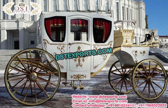 White Covered Horse Drawn Occasions Buggy