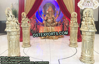 Wedding Aisleway Dev Pillars With Ganesha