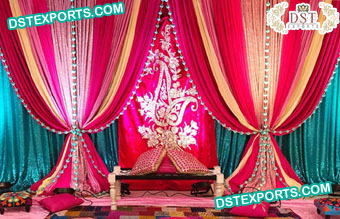 Beautiful Mehndi Ceremony Backdrops Curtain
