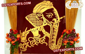 Hindu Wedding Embroidered Ganesha Backdrops