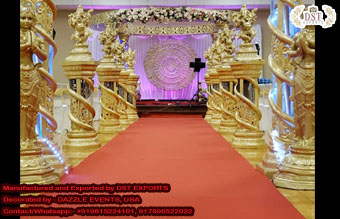 Wedding Walkway Fiber Pillars with Ganesha