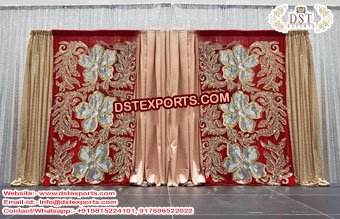 Punjabi Mehndi Embroidered Backdrops Curtains