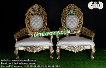 Royal Heavy Carved Wedding Chairs Set