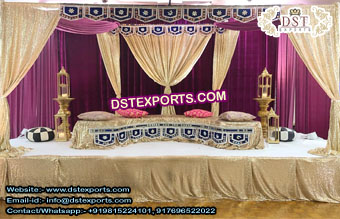Muslim Mehndi Backdrops with Embroidered Borders