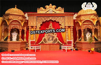 Grand Srilankan Wedding Stage with Temple