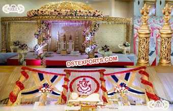 Exclusive Golden Carved Wedding Mandap with Dom