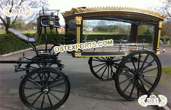 Royal Black Gold Funeral Carriage/Chariot