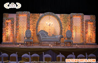 English Wedding Decor Leather Panels Stage