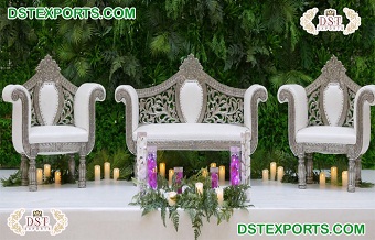 Wedding Stage Exclusive Silver Sofa Set