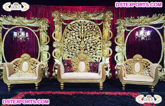 Graceful Golden Stage Panels for Wedding
