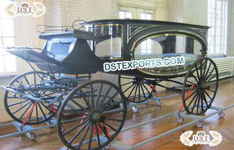 Classic Funeral Carriage in Antique Black