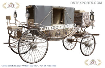 Vintage Style Antique Silver Horse Carriage