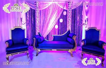 Muslim Wedding Royal Blue Sofa Set