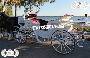 Amazing White Touring Vis A Vis Horse Carriage
