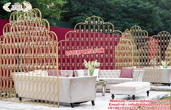 Outdoor Wedding Decor Gold Metal Candle Wall