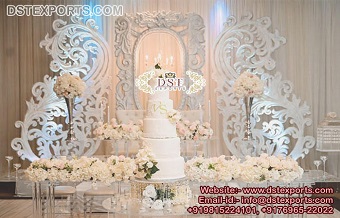 Regal Wedding Stage Backdrop Panels Setup