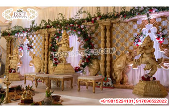 Indian Wedding Rustic Theme Ganesha Stage