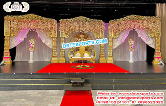Buy Golden Pillars Open Wedding Stage
