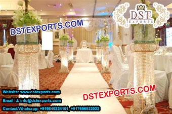 Decorated Wedding Crystal Pillar