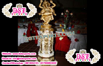 Wedding Dev Pillars With Ganesha Statue