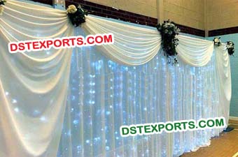 Asian Wedding Stage Lighted Backdrop Curtain