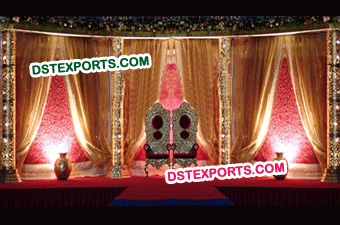 Asian Wedding Stage Embrodried Backdrop