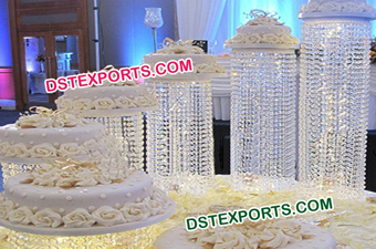 Wedding Cake Table Crystal Decor