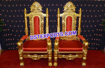 Wedding Gold Bride Groom Chairs