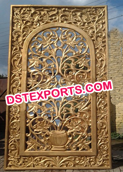 Indian Wedding Golden Flower Carved Panels