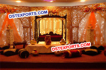 Asian Wedding Stage Fiber Backdrop Panels Stage