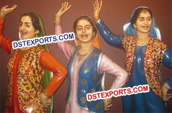 Punjabi Culture Ladies in Gidha Statue