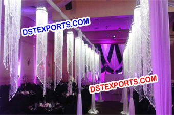 Lighted Hanging Wedding Crystal Pillars