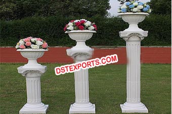 Wedding White Roman Pillar with Flower Pot
