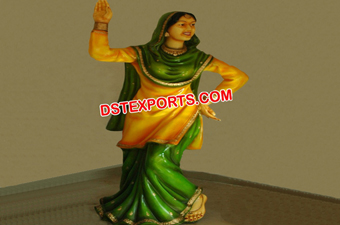 Punjabi Culture Dancing Lady Statue