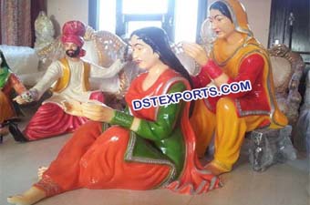 Punjabi Welcome Fiber statues