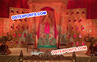 Rajasthani Rajwada Wedding Stage Backdrop