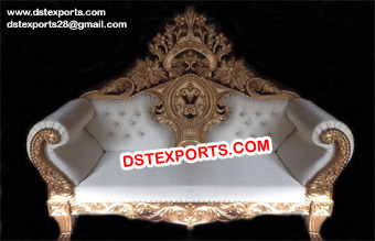 Royal Wedding Golden Carved Stage Sofa