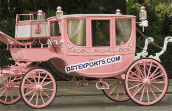 Elegant Pink Wedding Horse Drawn Carriage